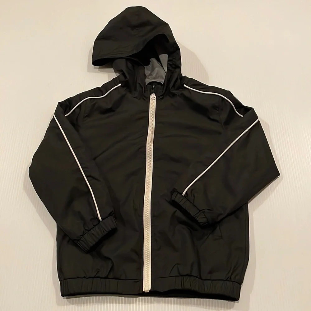 Circo black lightweight full zip jacket with hood.  Size 5T